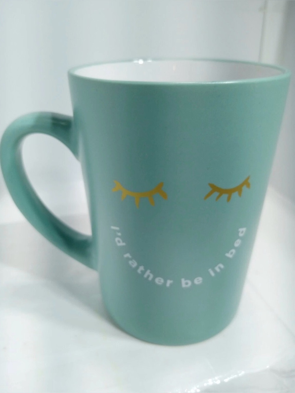Ayesha Curry "I'd Rather Be In Bed" Oversized Coffee Cup/ Mug 15 oz. NWT NIB - Picture 9 of 16